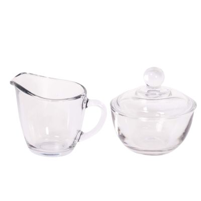Image of Glass Creamer & Sugar